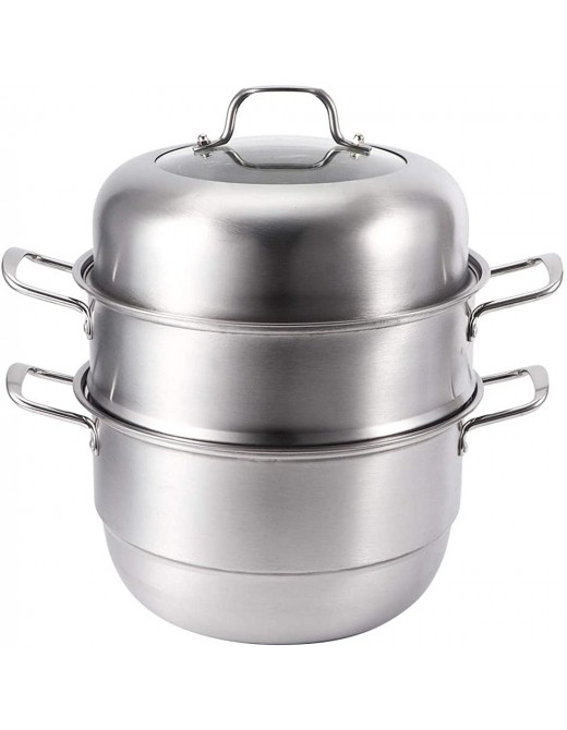 fegayu Kitchen Pot Waterproof Multifunction Stainless Steel Steamer Pot Compartment for Cooking Soup Steaming Food - B08YTNW2PBB