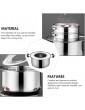HEMOTON Stainless Steel Steamer Pot Cooking Pot Soup Pasta Pot Stew Pot for Induction Stovetop Home Kitchen Dumpling Bun Bao Silver L - B09JNQL233J