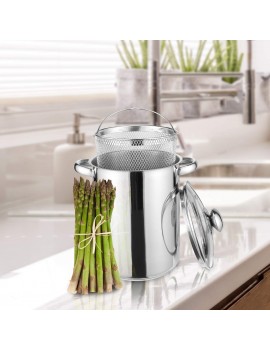 HI 22012 Pasta Asparagus Pot Height 21 cm Stainless Steel with Wire Insert - B00011OX2EC