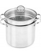 INOXPRAN 596 Pasta Cooker with Lid Stainless Steel Grey 23 x 23 x 22 cm - B01MCWB3EOD