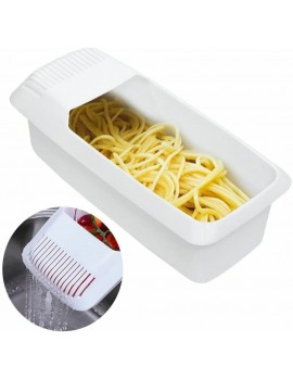 Kitchen Tools Spaghetti Bowl,Microwave Pasta Cooker with Strainer Heat Resistant Pasta Boat Steamer Spaghetti Noodle Cooker - B09ZPRYT25T