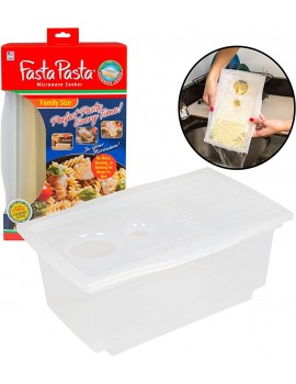 Microwave Pasta Cooker- The Original Fasta Pasta Family Size- Quickly Cooks up to 8 Servings- No Mess Sticking or Waiting for Water to Boil- Perfect Al Dente Pasta Every Time- For Small Kitchens - B01H0SSBWIU