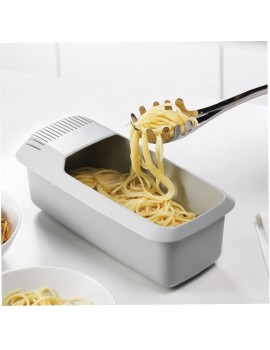 Microwave Pasta Cooker with Strainer Spaghetti Bowl Kitchen Tools Heat Resistant Pasta Boat Spaghetti Noodle Cooker - B09YH4QFGTW