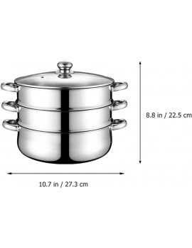 Stainless Steel Pot Pot for Pasta Steamer Three Layers Made for Long Durability and Long-term Use. - B09SGNCWHTZ