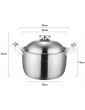 XuYuanjiaShop 304 Stainless Steel Soup Pot Five-layer Composite Pot Bottom Non-stick Pot Soup Pot with Lid Suitable for All Stoves Including Induction Size : 5.2L22 * 14cm - B07Y34R8B1T