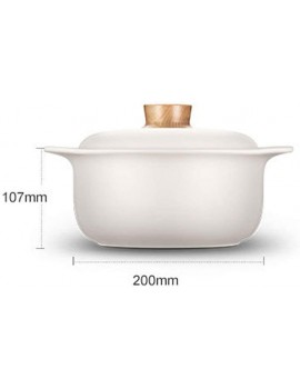 XuYuanjiaShop Stovetop Ceramic Cookware Soup Pot Healthy Stew Pot Clay Pot Stockpot Earthenware with Lid White - B07Y35G4B3Q
