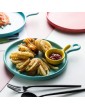 Yardwe Ceramics Pizza Pan Round Baking Dish with Handle for Potatoes Steak Pasta Salad and Chicken Wings Green - B08JTXMH84Q