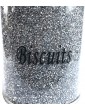 Amazing Gift Silver Diamond Crushed Biscuit Canister Jar Tin Kitchen Storage Silver Trimmings Crystal Filled - B08RSRQWNXD