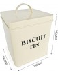 Andrew James Biscuit and Cookie Tin | Vintage Style Metal Storage Box with Lid & Handle | Rust Resistant Powder Coated Iron | 15.5 x 15.5 x 18cm Cream - B09KS6LQC6E