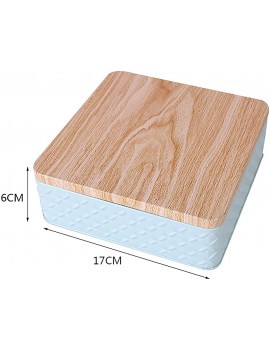 CAJHFIZHANGU 1 PC Square Empty Iron Box with Wood Grain Lid Candy Storage Box DIY Candle Making Jar Square Empty Iron Cookies Box Airtight Metal Tins for Candy Biscuit Chocolate - B097H5Y7YRL