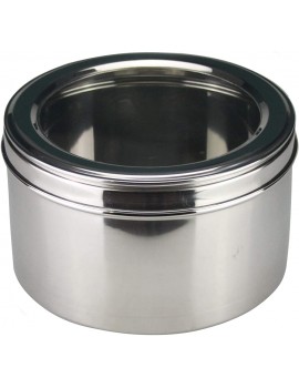 Cake Storage Tin Stainless Steel Round Deep Cake Storage Tin With See Through Lid Puri Dabba Flat Canister Cake Cupcake Biscuit Cookies Storage tin Container Roti Chapati Dabba Keeper Box 22cm - B08SW2VCPRW