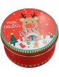 Cakunmik Christmas biscuit jars 2PCS biscuit jars set with lids christmas empty tins biscuit jars gift boxes made of metal round also suitable as a gift box christmas and cookie jar - B09LYSWGQ4F