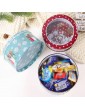 DOITOOL 2 PCS Candy Tin for Christmas Iron Lovely Round Creative Transparent Lid Biscuit Tin Candy Jar Gift Box for Decoration Storage Christmas - B08K4M9JR3H