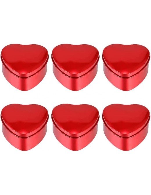 Heart Shaped Metal Tins Valentines Day Candy Biscuits Boxes with Lids Empty Jar for Crafts Candle 6PCS,Heart Shaped Tins - B09ZXV7MJFE