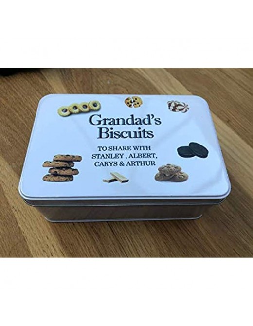 PERSONALISED BISCUIT Tin ~ Grandad's BISCUIT Tin .. Any Name ~ GRANDAD ~ BAMPY ~GRANDPA ~ GRANDPOPS ~ Tin GIFT ANY NAME YOU WOULD LIKE... Gift Birthday Present Christmas - B08KY3GR5GW