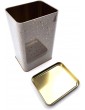 Rectangular Christmas Storage Tin – Christmas Treat Box Metal - With Golden Sprinkle Effect and Golden Rim – Holiday Xmas Party Gift Favours Candies THE SPIRIT OF XMAS Taupe - B09HSPMBVGG