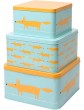 Scion Mr Fox Set of 3 Square Cake Tins Blue - B0851J2DQGZ