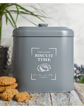 Sendez Large metal storage tin with lid biscuit jar storage container - B09MZHC6BQT