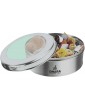 Stainless Steel Cake Storage Tin With See Through Lid Airtight Puri Dabba Canister Cupcake Biscuit Cookie Storage Tin Container Food Storage Roti Chapati Keeper Box Round Big-19.5cm x 9.5cm - B08R25N2V8V