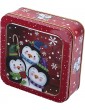 VALICLUD Christmas Tinplate Empty Tin Square Candy Cookie Gift Storage Container Box Penguin - B08K2GZXD8D