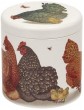 Vanessa Lubach Round Biscuit Cookie Tin Barrel in Hen Chicken Design | Made in UK Airtight Container Framhouse Country - B07MG71G1HN