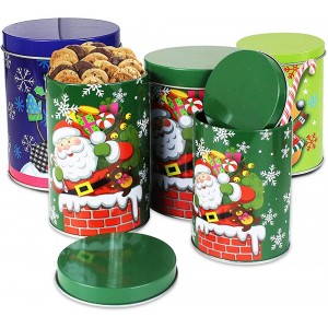 Vision4ever 3 x Christmas Cake Tins Cookie Sweets Storage Jar Biscuit Tea Sugar Nested Gift Random - B09JWTT8VCJ