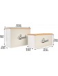 Xbopetda Bread Box & Biscuit Tin Set Metal Storage Container with Wooden Lid Kitchen Counter Canister Ideal for Storage Cookies Crackers Biscottiera Bread Croissant & Snack White - B094Y25QRTZ