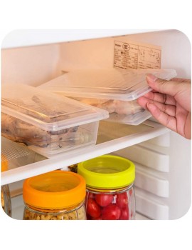 1Pc Fridge Storage Organiser Transparent Container with Lid Refrigerator Box for Fish Meat - B08DKZG46DL