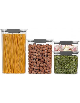 4-Piece Sealed Storage Box BPA-Free Thick Food-Grade Material Anti-Fall Reinforcement Kitchen Storage Box for Pasta Flour Sugar and Noodles - B098X7XHKDK