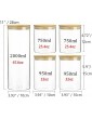 5 Piece Glass Pasta and Noodle Storage Jar Rack with Bamboo Lid and Pasta Measuring Tool Seal Kitchen Cabinet Food Storage Jar for Coffee - B09TB67G89V