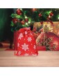 cabilock 10Pcs Christmas Drawstring Gift Bags Snowflake Burlap Holiday Candy Treats Goodie Tote Bag Gift Wrapping Sacks Christmas Party Favors Red - B09L4HGT4VF