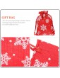 cabilock 10Pcs Christmas Drawstring Gift Bags Snowflake Burlap Holiday Candy Treats Goodie Tote Bag Gift Wrapping Sacks Christmas Party Favors Red - B09L4HGT4VF