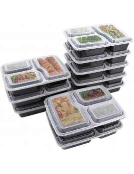 East buy Meal Prep Container 10pcs Meal Prep Containers Plastic Food Storage Microwavable 3 Compartment Lunch Box - B08LHB11GJW