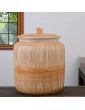 Food Storage Containe Ceramic Storage Tank Large Capacity Kitchen Food Storage Tank Sealed Imitation Wood Barrel Grain Container 5kg Capacity Gift Color : Wood color Size : 26.3*23cm - B081L919Q7R