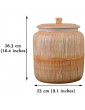 Food Storage Containe Ceramic Storage Tank Large Capacity Kitchen Food Storage Tank Sealed Imitation Wood Barrel Grain Container 5kg Capacity Gift Color : Wood color Size : 26.3*23cm - B081L919Q7R