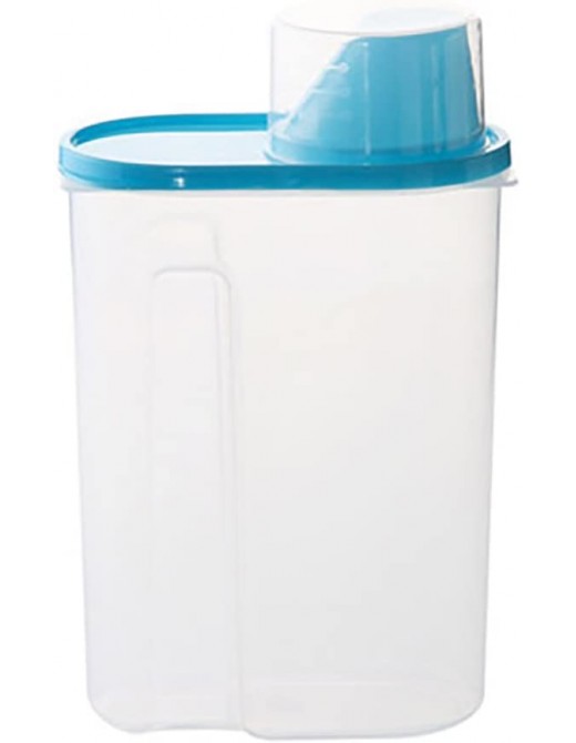 HTgroce Food Storage Container with Pour Spout Measuring Cup-Suitable for Rice,Flour,Sugar,Beans with Leakproof Seal 2.2 L,Blue - B07RSB3KHHW