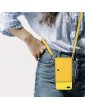 Miagon Shoulder Strap Crossbody Case for iPhone 7 Plus 8 Plus,Necklace Lanyard Wallet PU Leather Card Holder Stand Cover with Silicone Back,Yellow - B08ZSD3MZPA