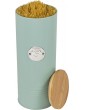 Pasta Storage Tube Airtight Food Storage Container with a Bamboo Lid Durable Carbon Steel Air Tight Lock Container Moisture-Proof Storage for Spaghetti Noodles Cereal Beans and More - B09DTH27J4V