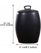 Priority Culture Food Storage Containe Large-capacity Ceramic Rice Bucket Simple Sealed Kimchi Jar With Lid Flour Box 5L Capacity Home Decoration Ornaments Color : Black Size : 31 * 21cm - B081JNN4TMZ