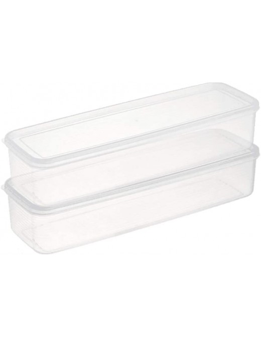 RAYNAG 2 Pack Pasta Containers Storage Spaghetti Noodles for Refrigerator Pantry Airtight Spaghetti Keeper Box Clear Plastic Rectangular Pasta Horizontal Storage Canister - B08W45DJWCI
