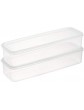 RAYNAG 2 Pack Pasta Containers Storage Spaghetti Noodles for Refrigerator Pantry Airtight Spaghetti Keeper Box Clear Plastic Rectangular Pasta Horizontal Storage Canister - B08W45DJWCI