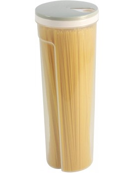 Spaghetti Tub Dispenser Plastic Pasta Container Rotating Blue Lid - B074P4LCDLT