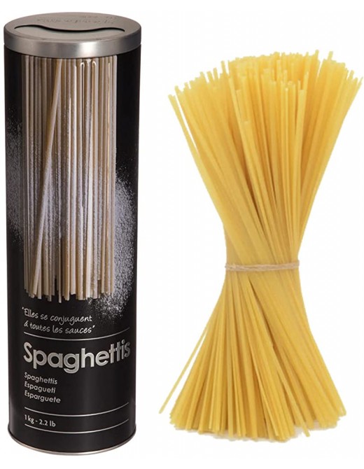 VITA PERFETTA 1 x Paw Box Spaghetti Box Storage Container for Pasta and Noodles 27 cm Black - B0947JVB2VN