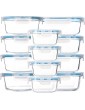 12 Pack Glass Food Storage Containers with Lids Airtight Glass Meal Prep Containers,100% Leak Proof & BPA Free - B095WCQQ6MW