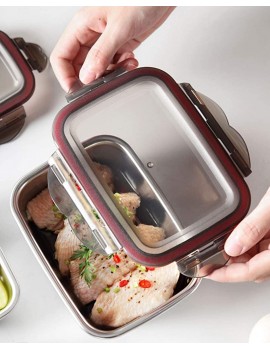 3 Pieces Stainless Steel Food Container with Lids Leak-Proof Meal Prep Food Containers Metal Food Storage Container Set for Freezer Fridge Oven Dishwasher Safe 600ml  1500ml  2900ml - B08K4B749TA