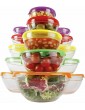 5 Pcs Glass Storage Bowl Set with Multi Coloured Lids Food Storage Microwave Dishwasher Freezer Safe Dessert Salad Bowls Stackable Glass Food Storage Containers Glass Meal Prep Containers - B0B2N67JGJF