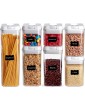 Air-Tight Food Storage Container Set Cereal Storage Containers for Kitchen Pantry Organization and Storage Set of 7 with Easy Locking Lids Include 8 Labels & 1 Marker - B08TWQR96NF