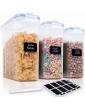 Cereal Container Storage Set 3 Piece Airtight Large Cereal Storage Containers BPA Free Dispenser Food Storage Container Set with Free Labels & Pen 135.2oz Blue 3 Pack - B083XPBP47V
