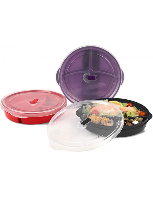 Chaudoir 3 Pack Premium Food Container Sets with Vented Lids | BPA Free | Reusable Food Meal Prep Containers | 1300ml Capacity | Microwavable Dishwasher Freezer Safe - B08RSK6L5GX
