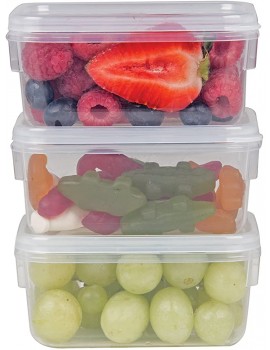 Décor Tellfresh Food Storage Pantry Container | Ideal for Meal Prep | BPA Free | Dishwasher Freezer & Microwave Safe Polypropylene 250ml 3 Pack - B078HSH9FTY